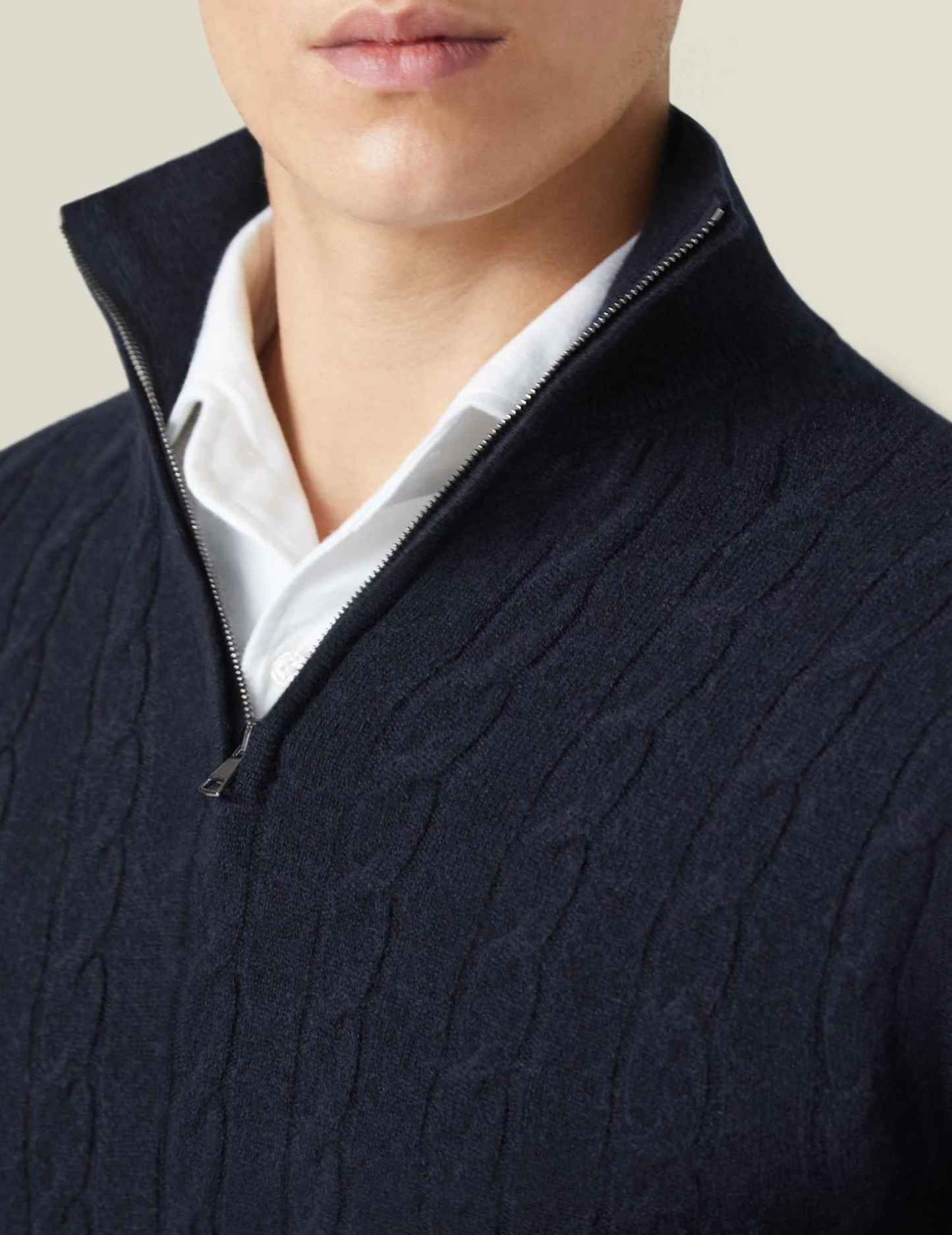 Men’s Cable-Knit Quarter-Zip Sweater – Stylish Knitwear for Every Occasion