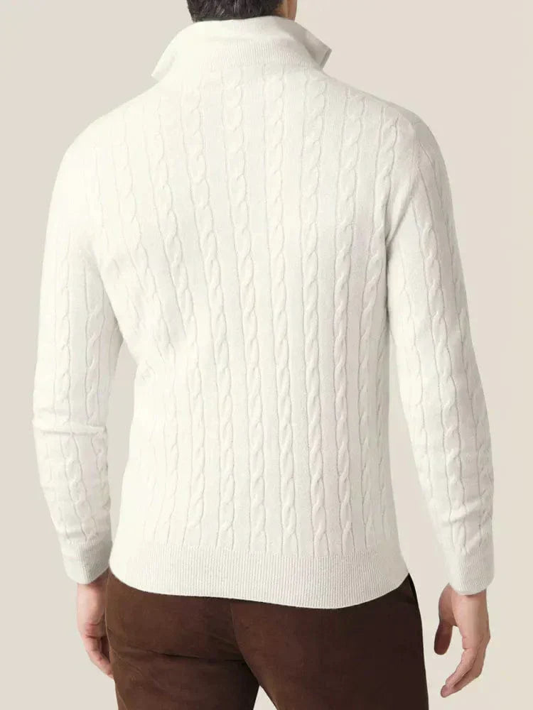 Men’s Cable-Knit Quarter-Zip Sweater – Stylish Knitwear for Every Occasion