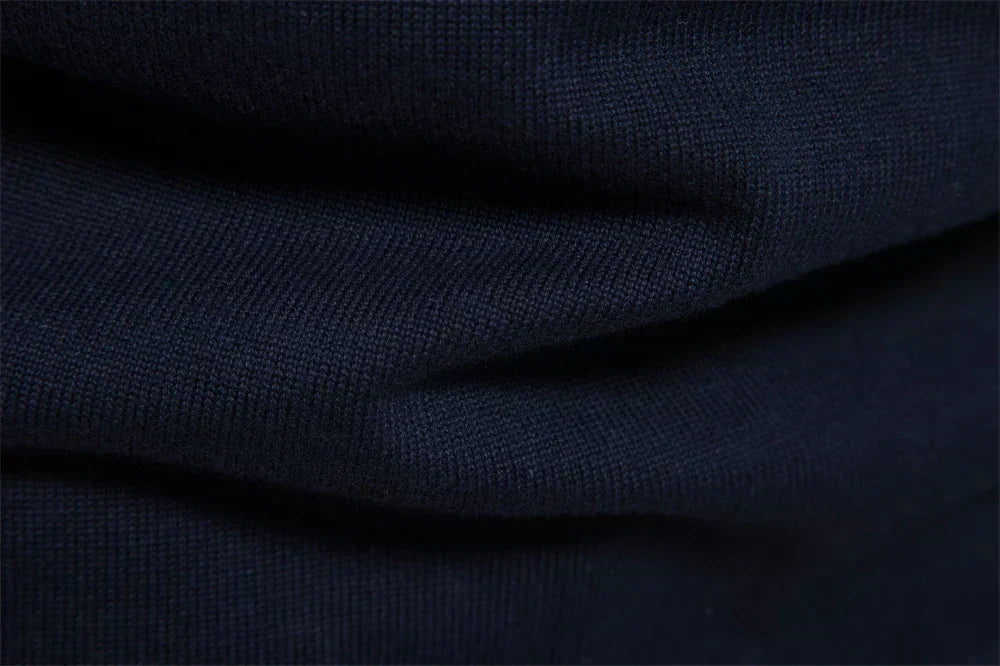 Men’s Half Zip Knitted Sweater - Bold Stripes for Fall/Winter Events