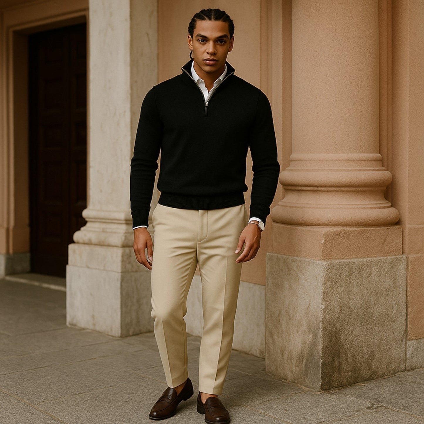 Men's Half-Zip Pullover – Stylish Layer for Year-Round Wear