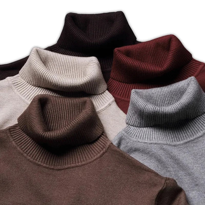 Men's High-Neck Knit Sweater for Stylish Layering