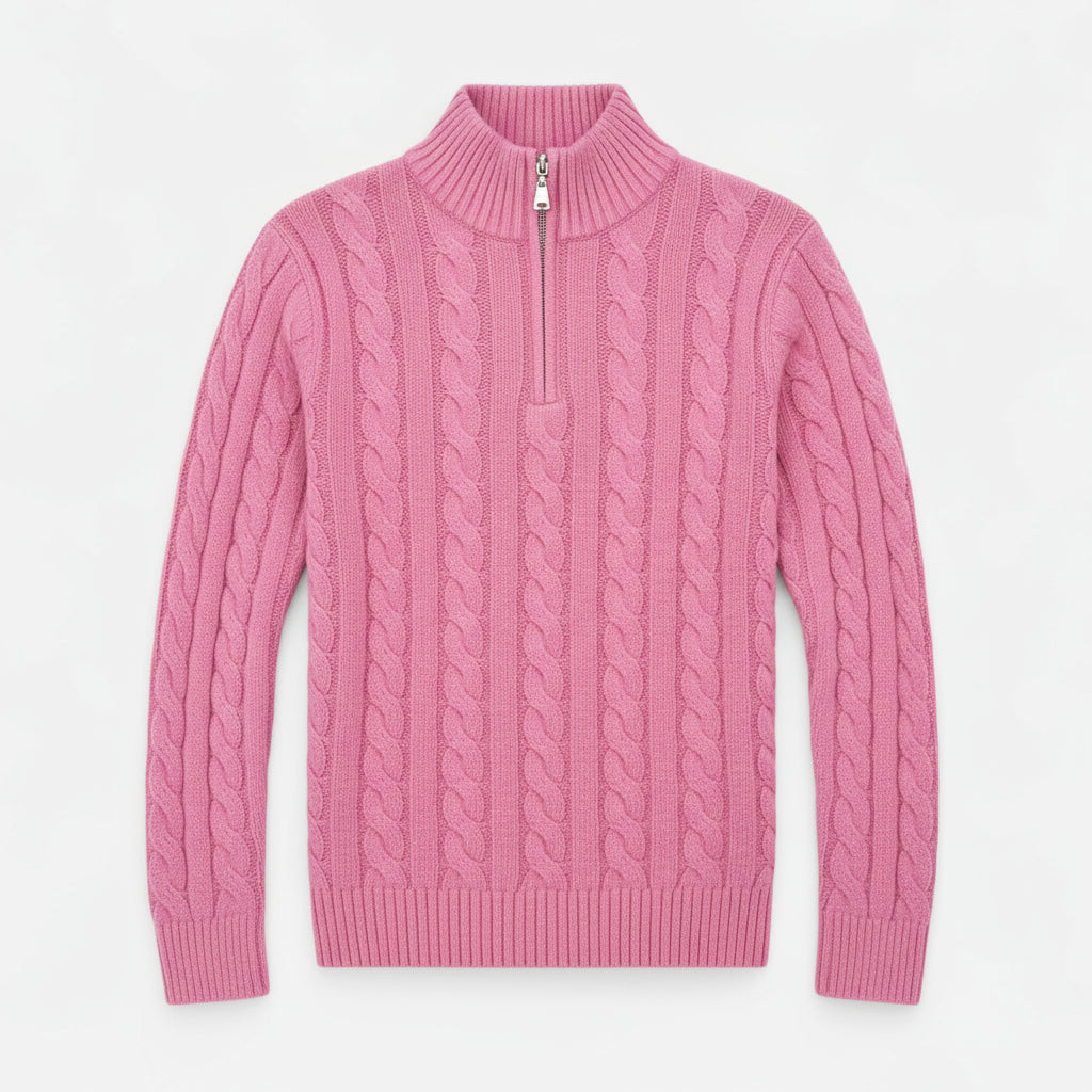 Men’s Open-Front Sweater with Stitch Detail – Ideal for Layering