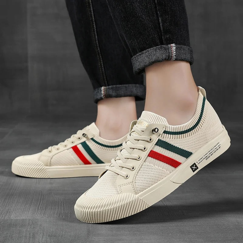 Men's Summer Shoes | Retro Stripe Knit & Lightweight Casual Trainers