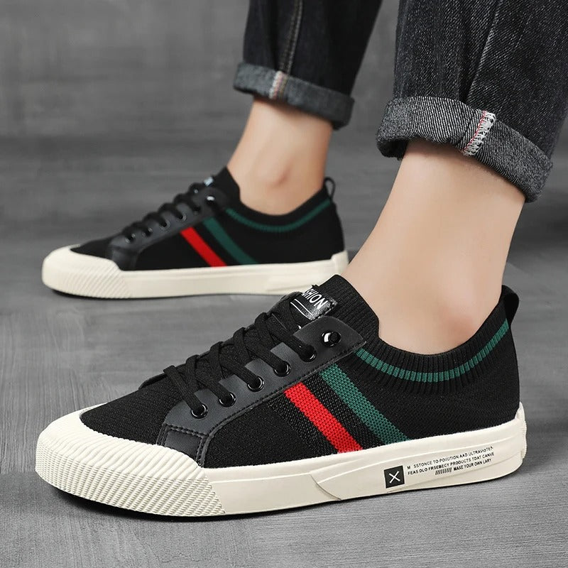 Men's Summer Shoes | Retro Stripe Knit & Lightweight Casual Trainers
