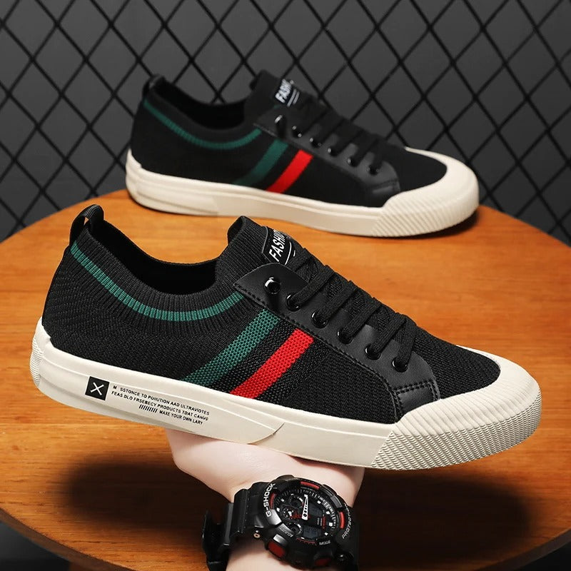Men's Summer Shoes | Retro Stripe Knit & Lightweight Casual Trainers