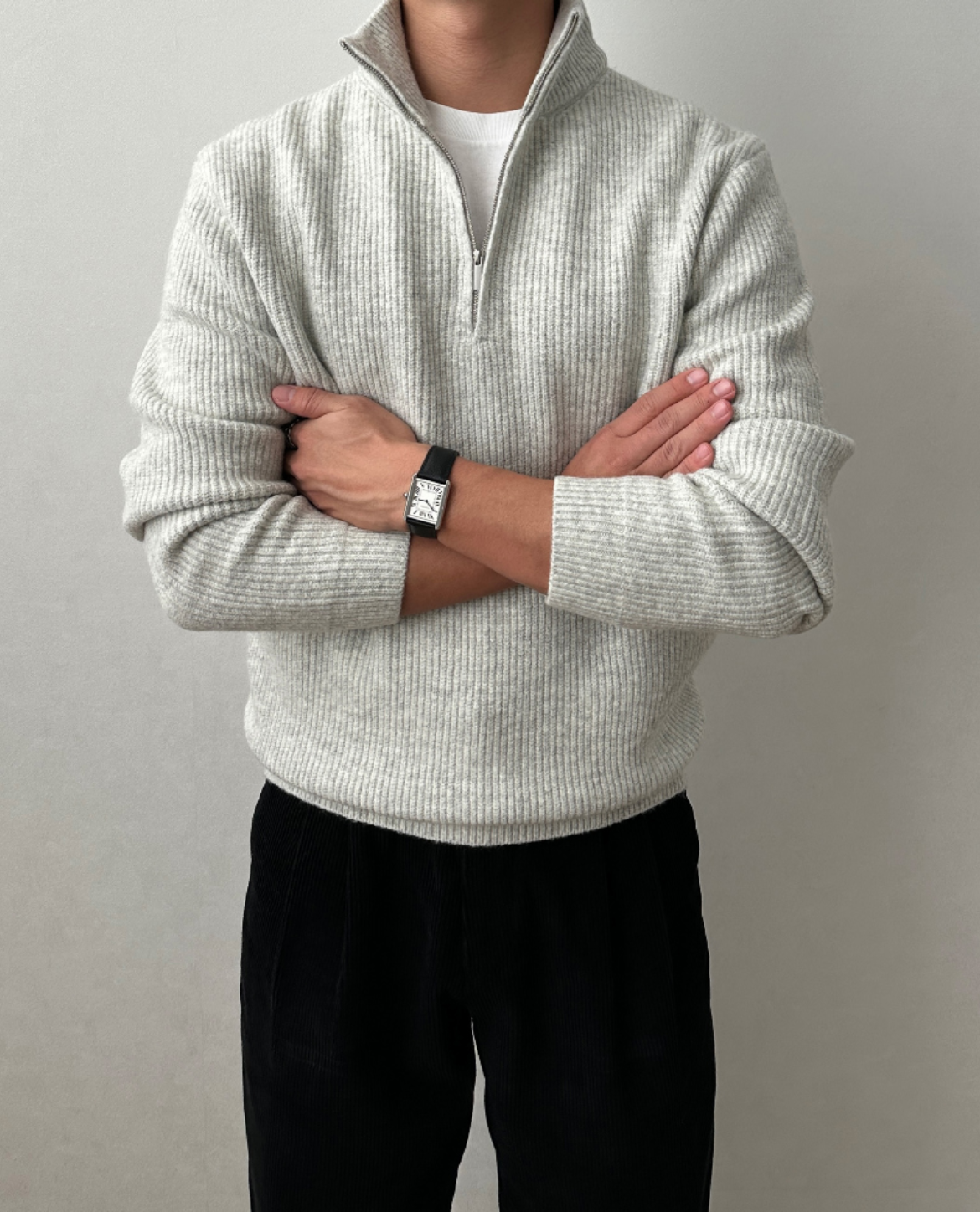 Men's Sweater | Ribbed Quarter Zip