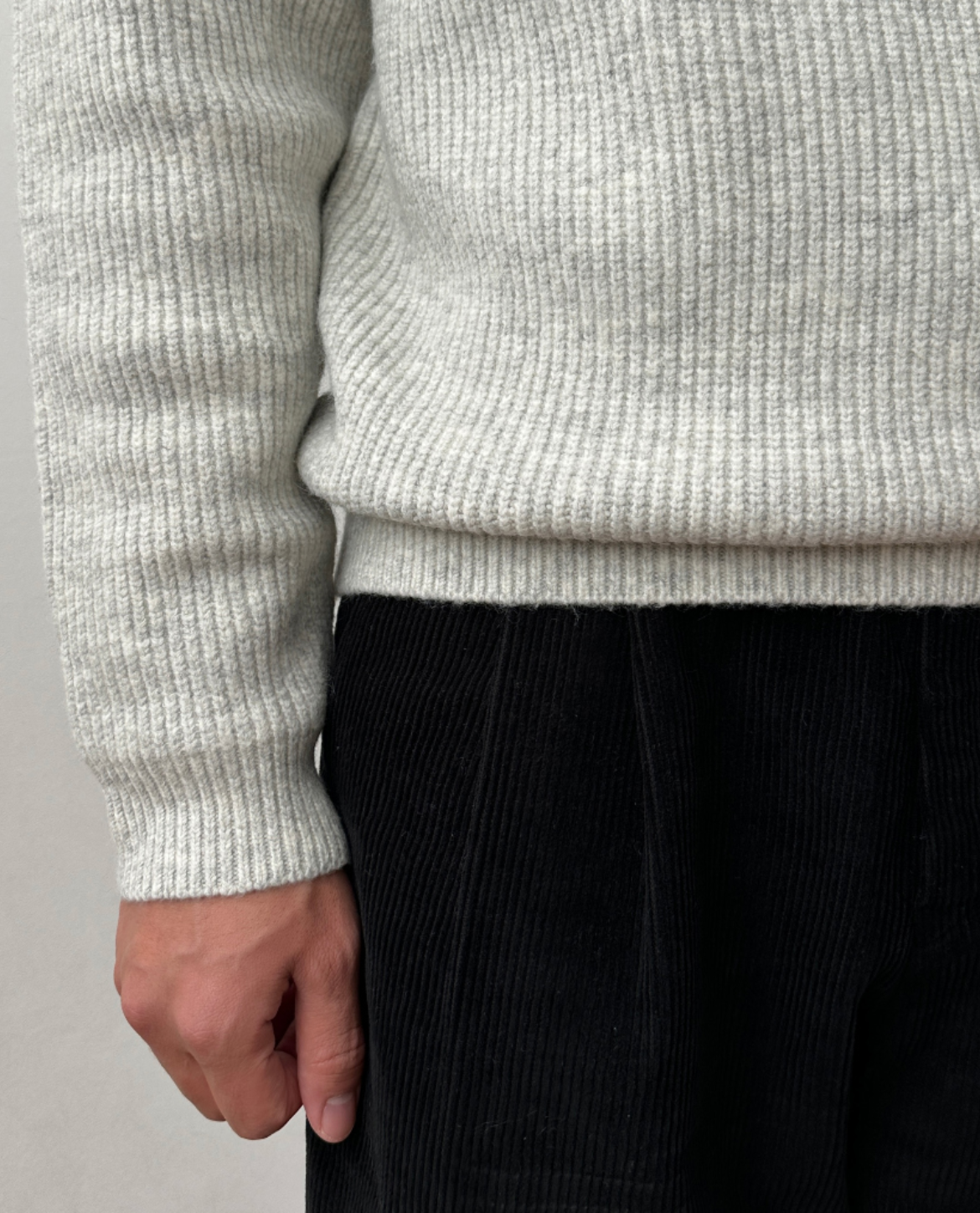 Men's Sweater | Ribbed Quarter Zip