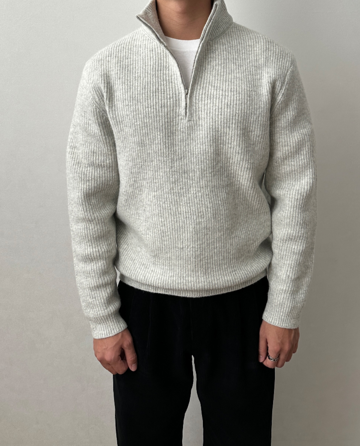 Men's Sweater | Ribbed Quarter Zip