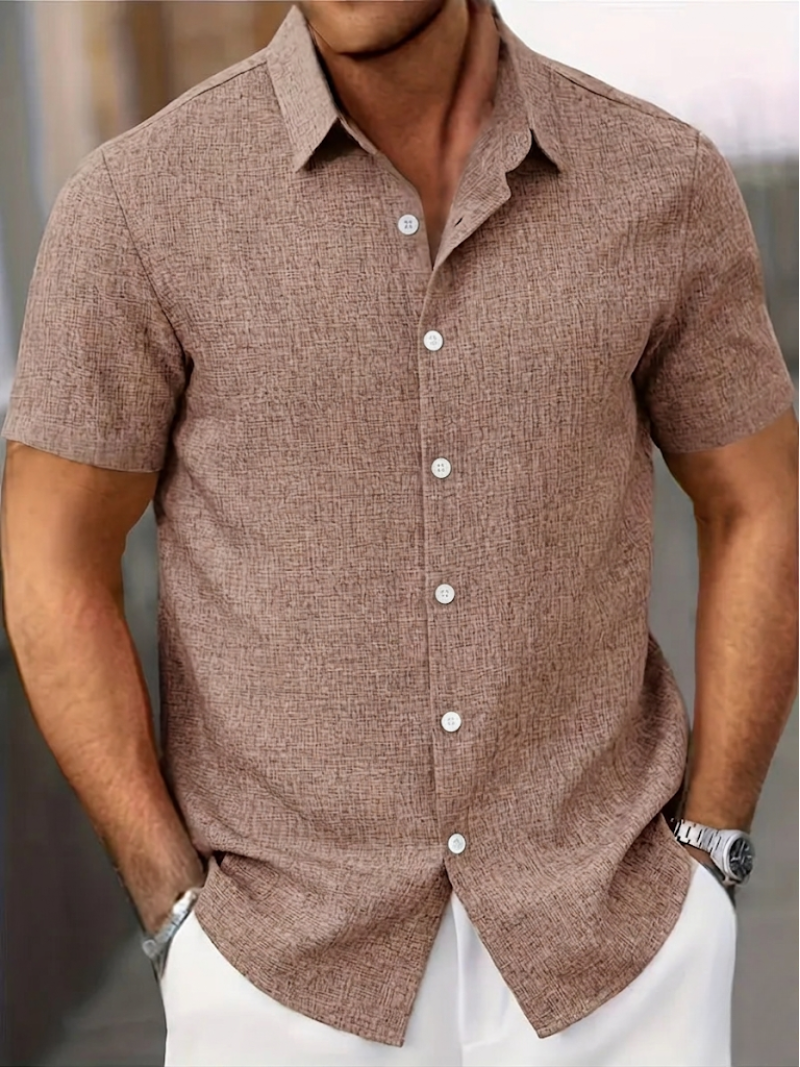 Men's Polo Shirt | Textured Button-Down Regular Fit