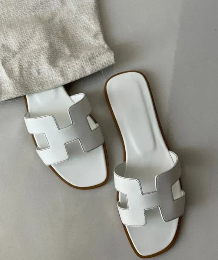 Women's Sandals Slip On | H-Strap & Low Heel