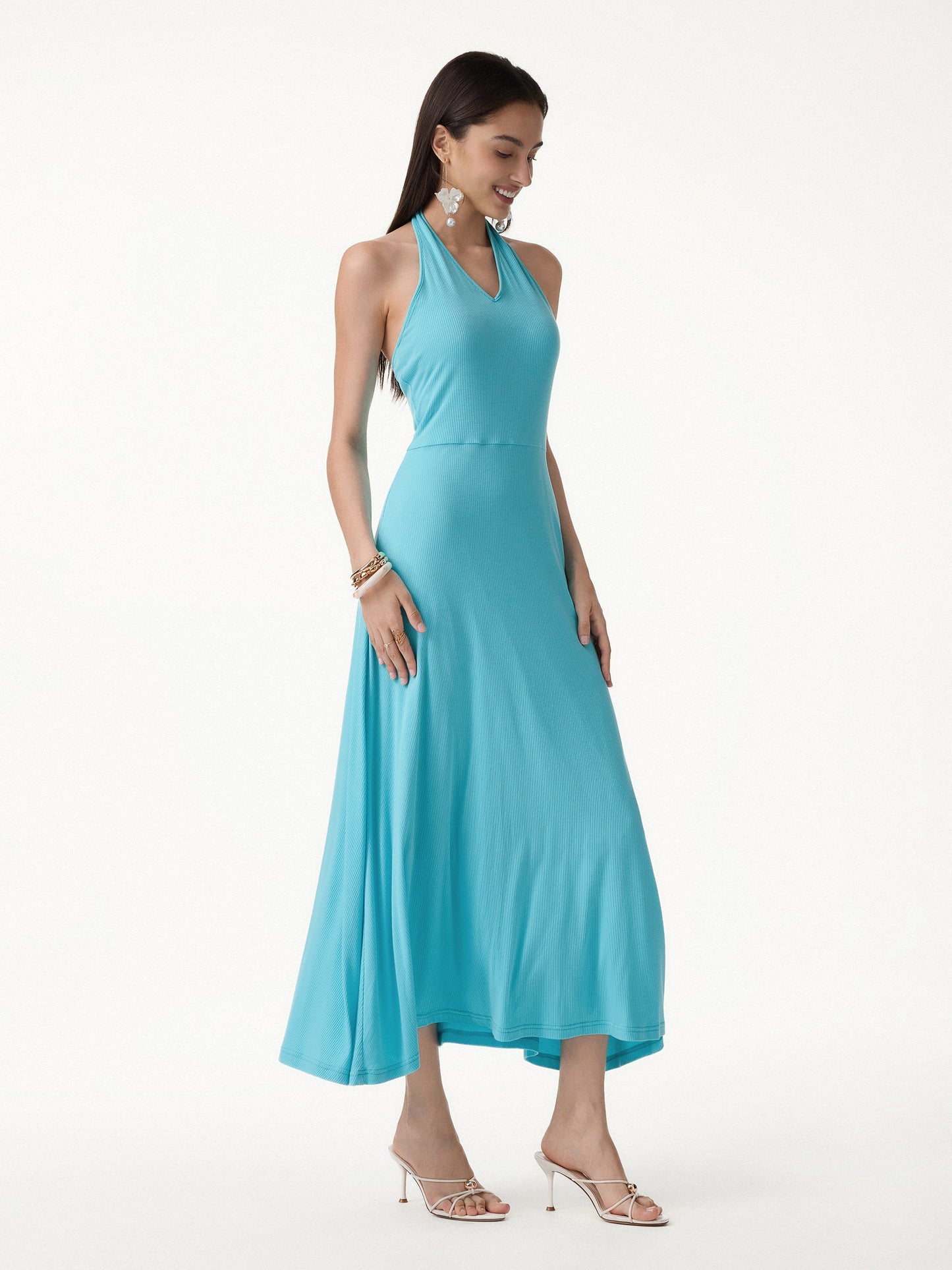 Abito Midi Halter a Trapezio