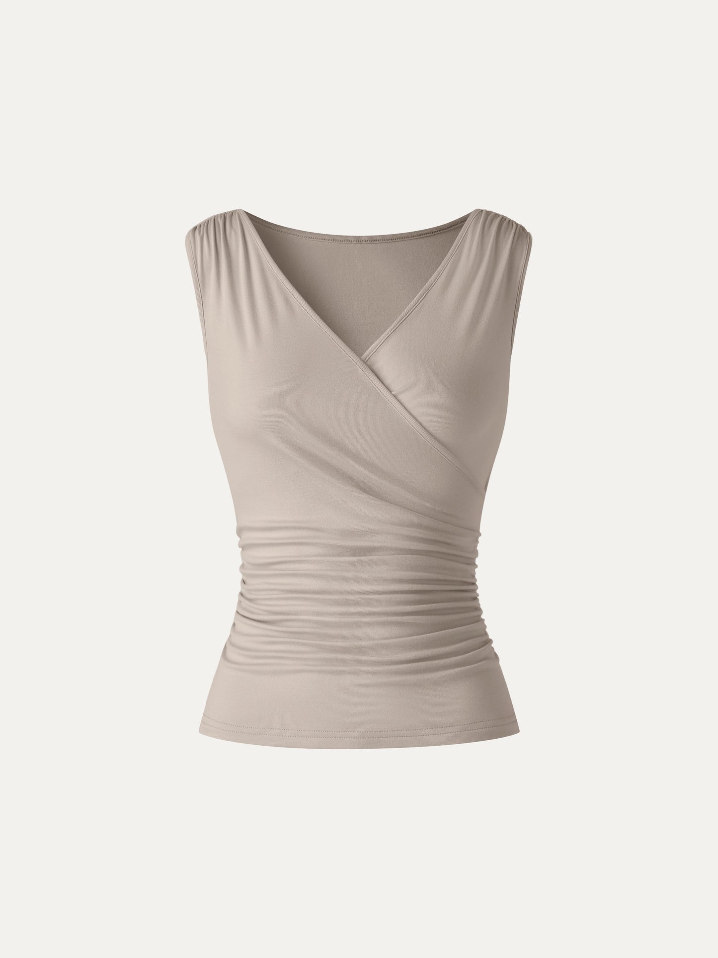 CoolTouch Surplice Neck Gathered Waist Top