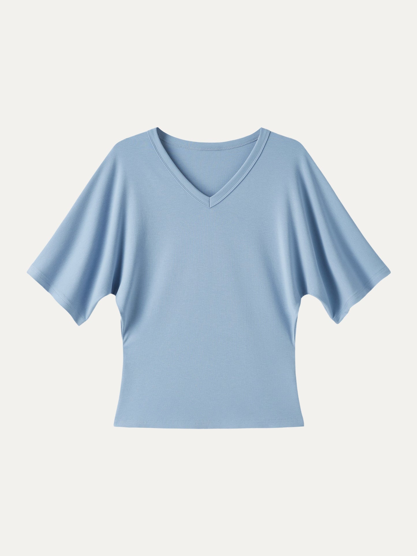 Viscose Cotton V-Neck Waist-Defining Summer Tee