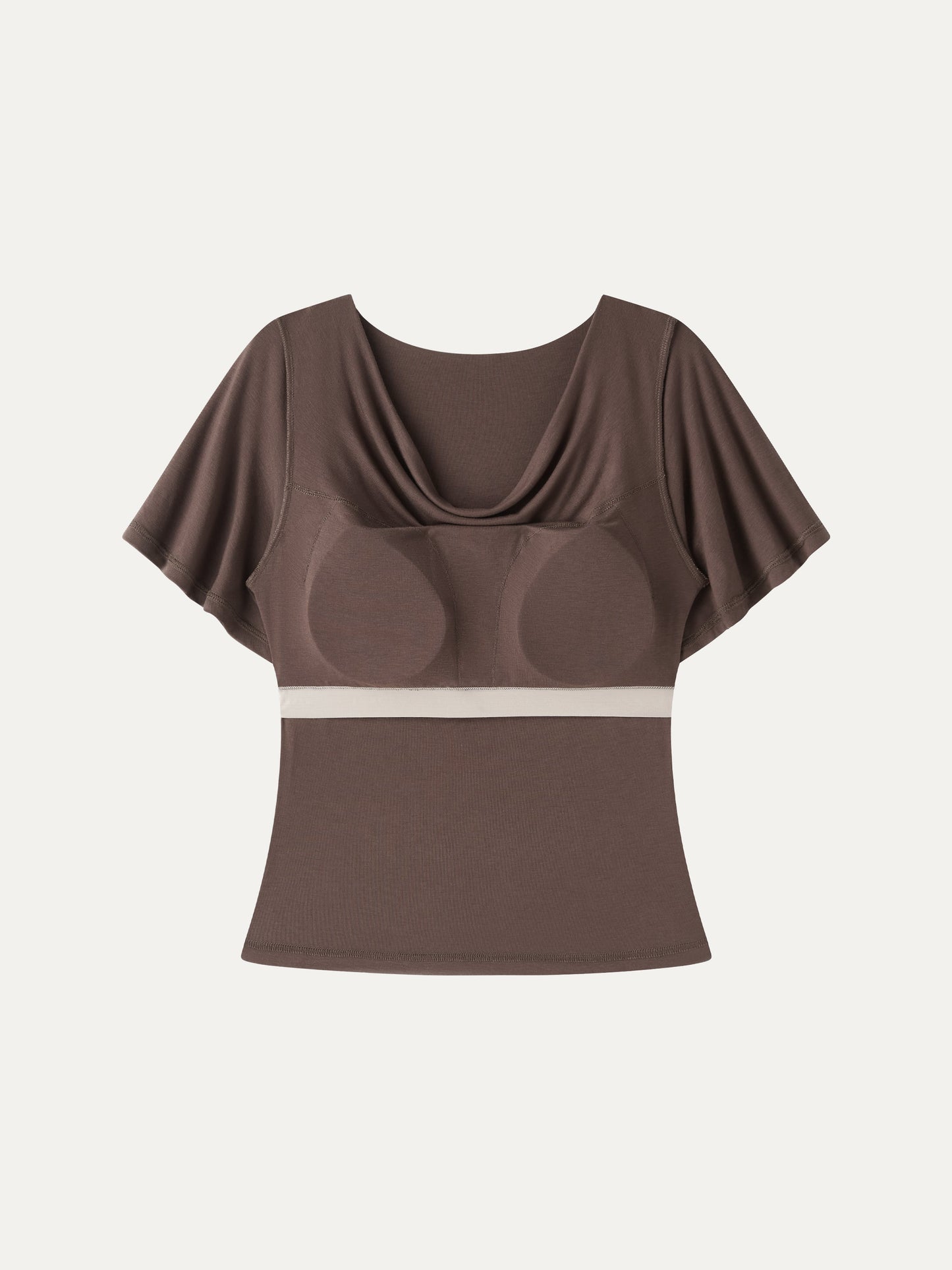 CoolTouch Cowl Neck Flutter Sleeve Bra Top