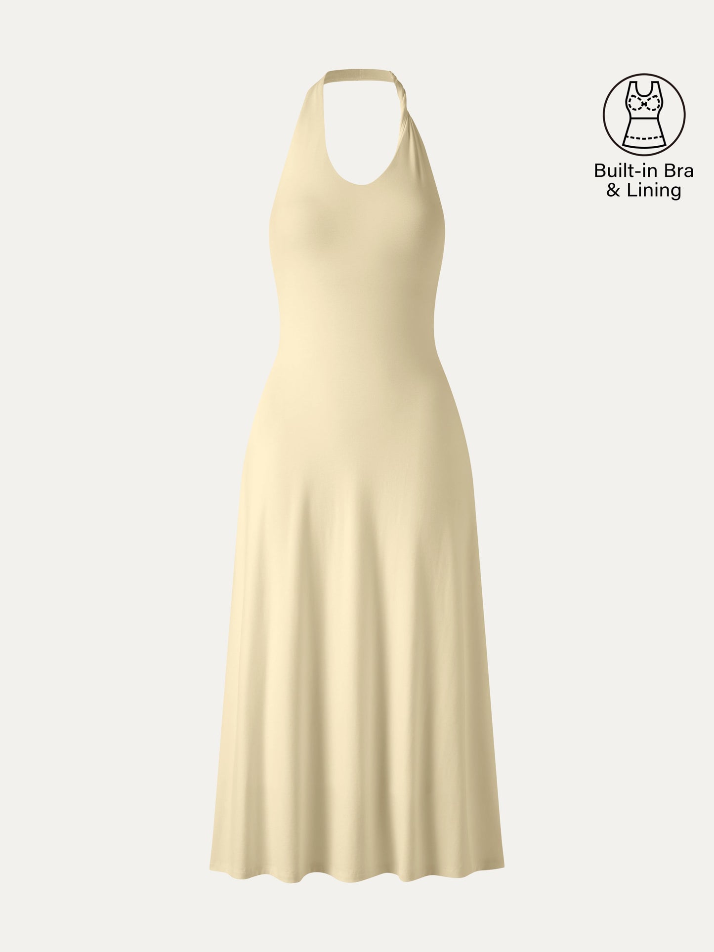 Ponte Halter Neck Open Back Bra Dress