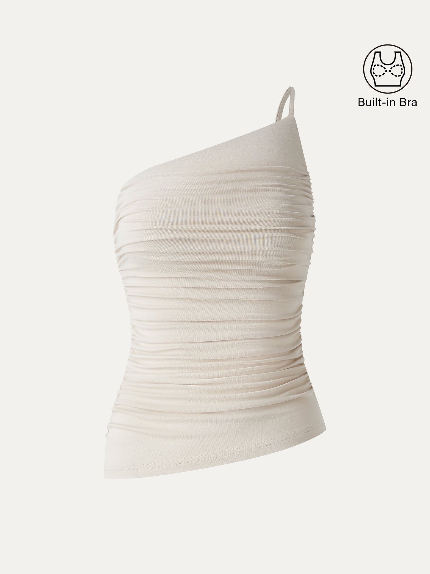 SkinKiss Ruched One Shoulder Asymmetrical Bra Top
