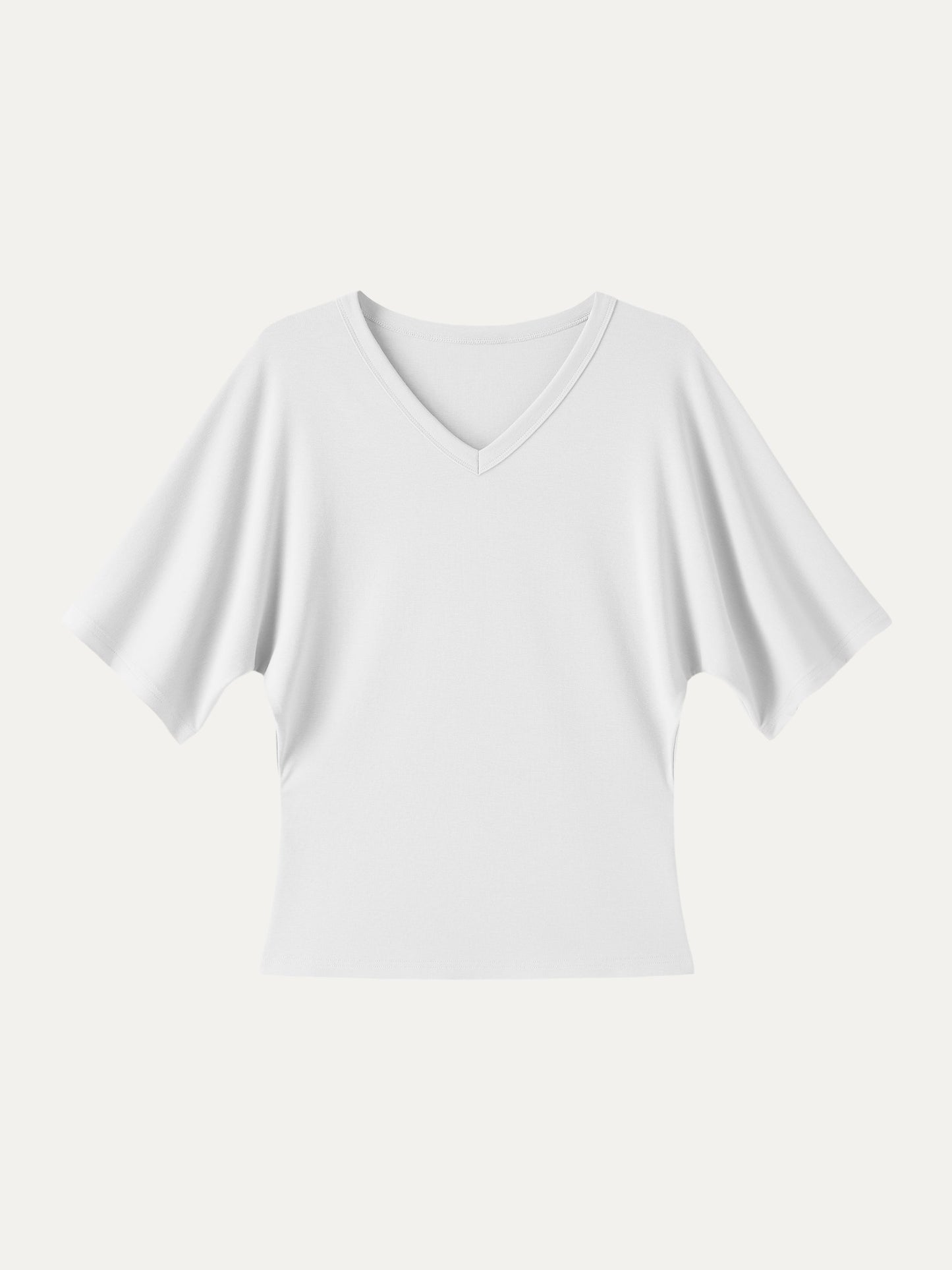 Viscose Cotton V-Neck Waist-Defining Summer Tee