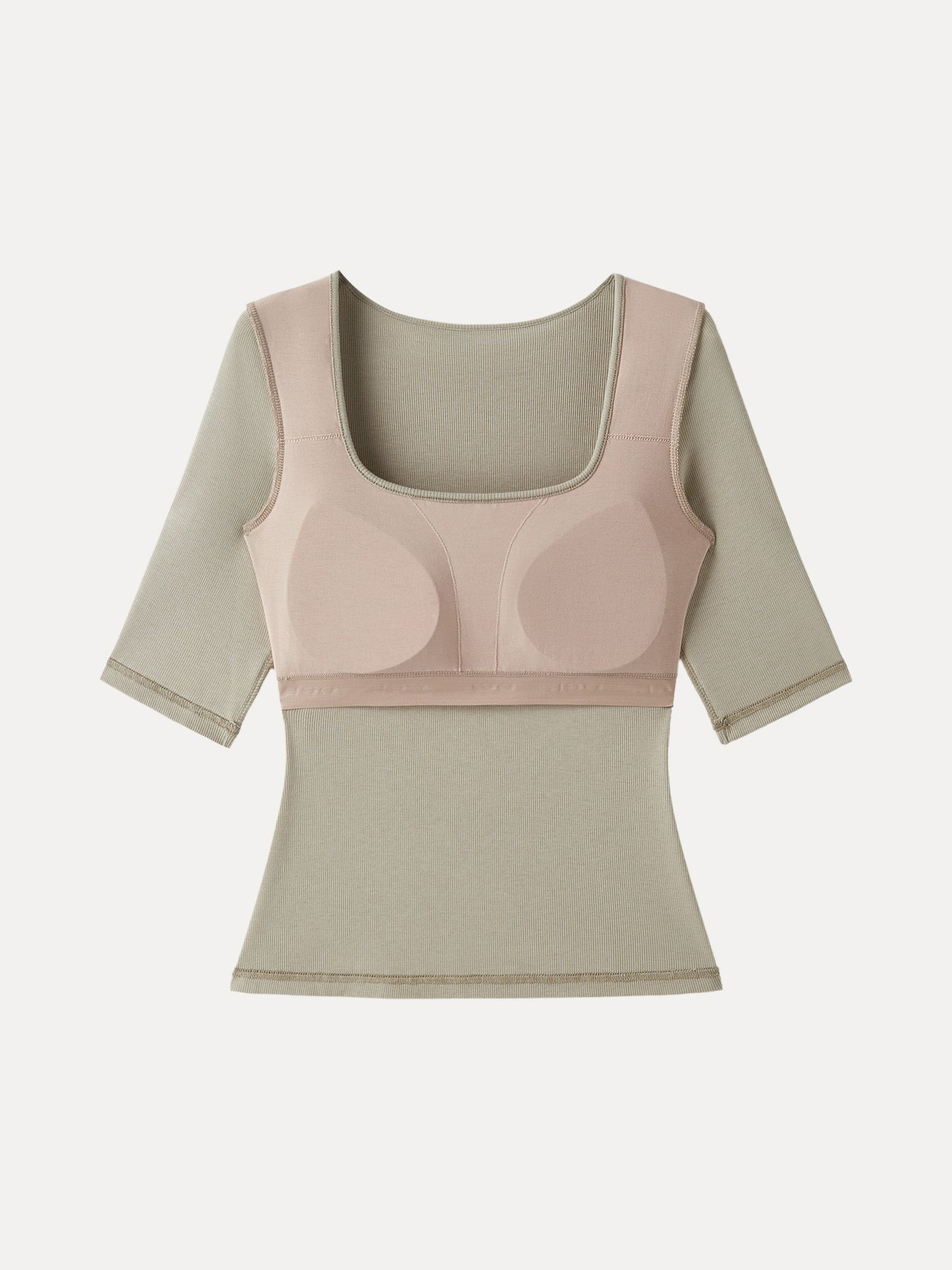 Top Essenziale in Cotone Elasticizzato a Collo Quadrato