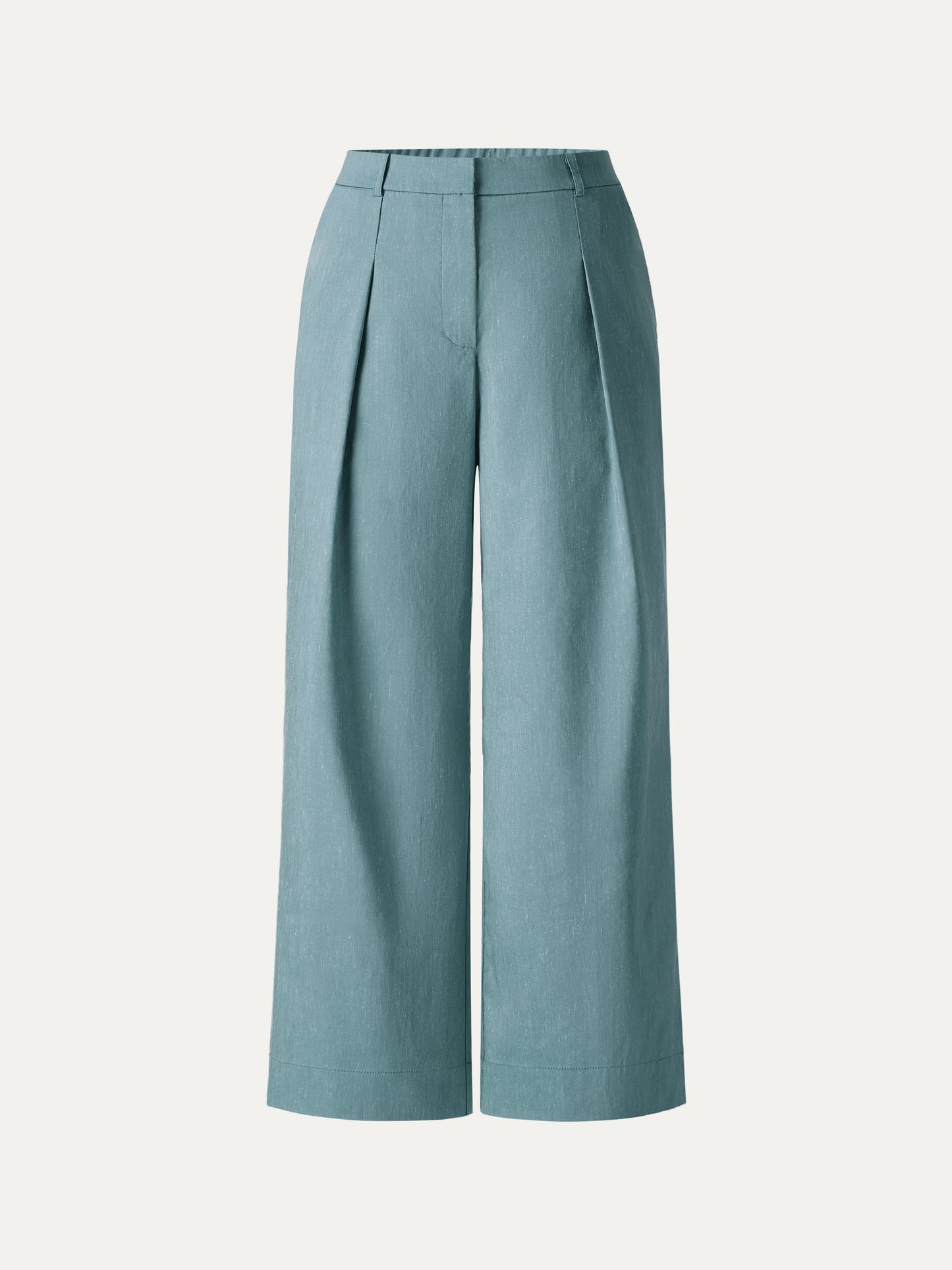 Linen Cropped Wide Leg Pants