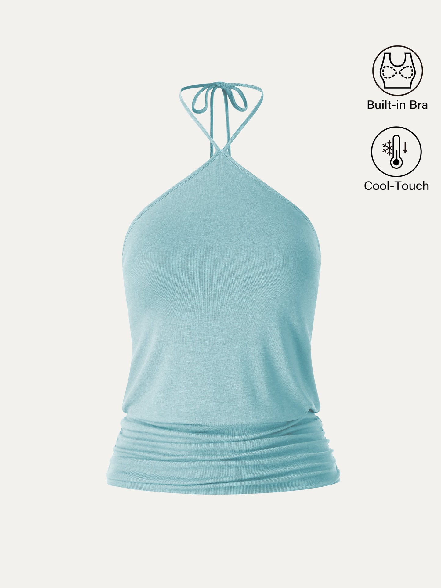 Top Halter con Orlo Arricciato