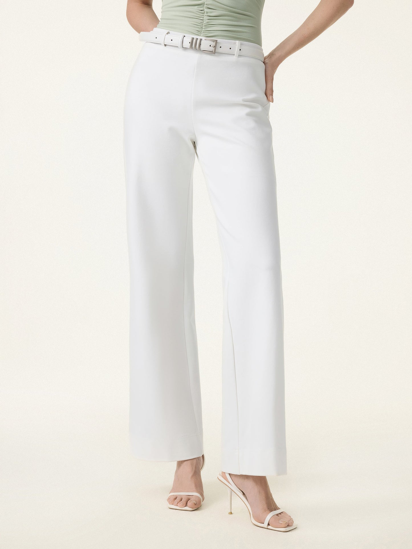 Set 2 Pezzi: Top Halter e Pantaloni a Gamba Larga con Tasche