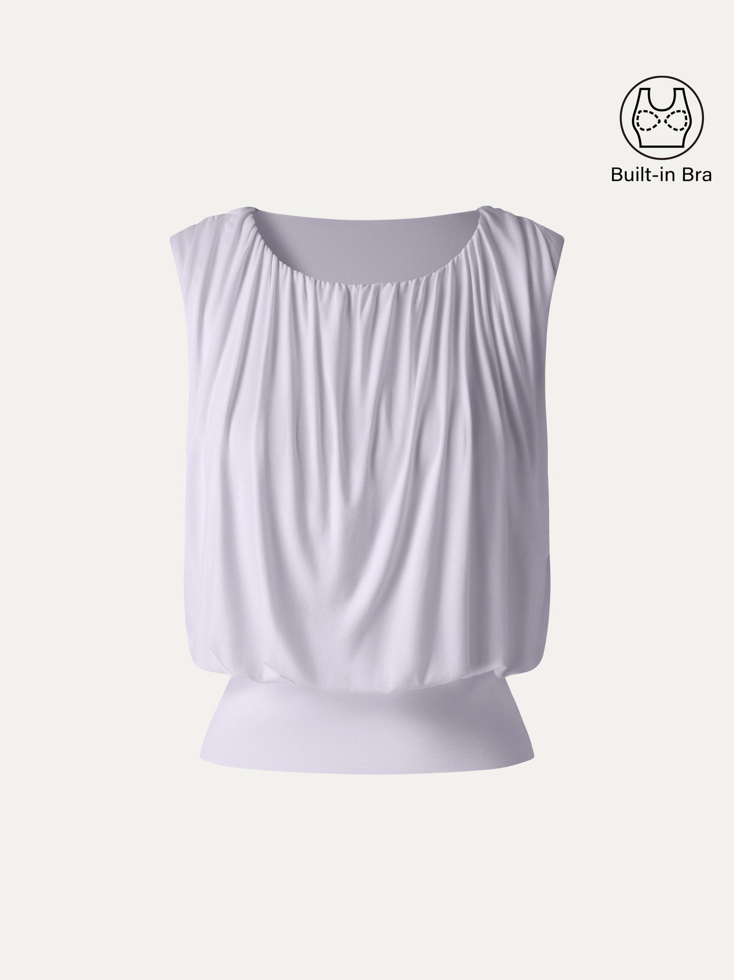 Round Neck Gathered Sleeveless Bra Top
