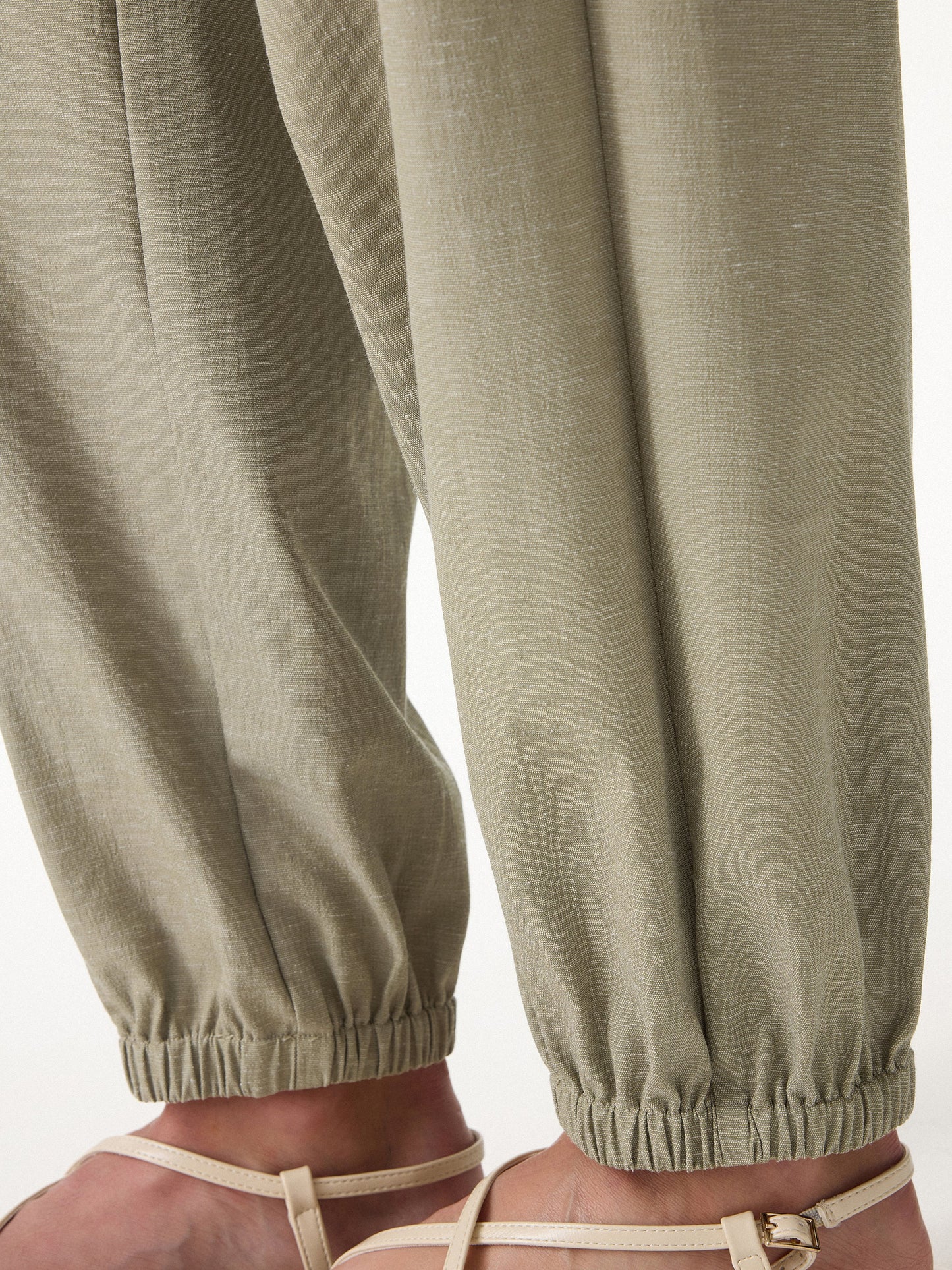 Pantalone Jogger Effetto Lino a Palloncino