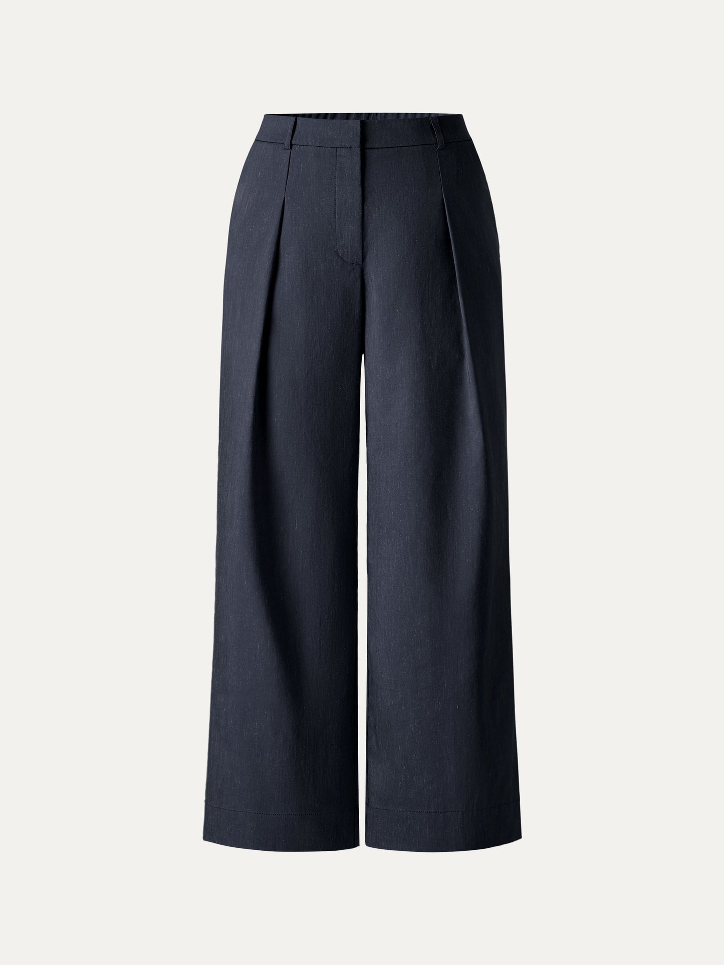 Linen Cropped Wide Leg Pants