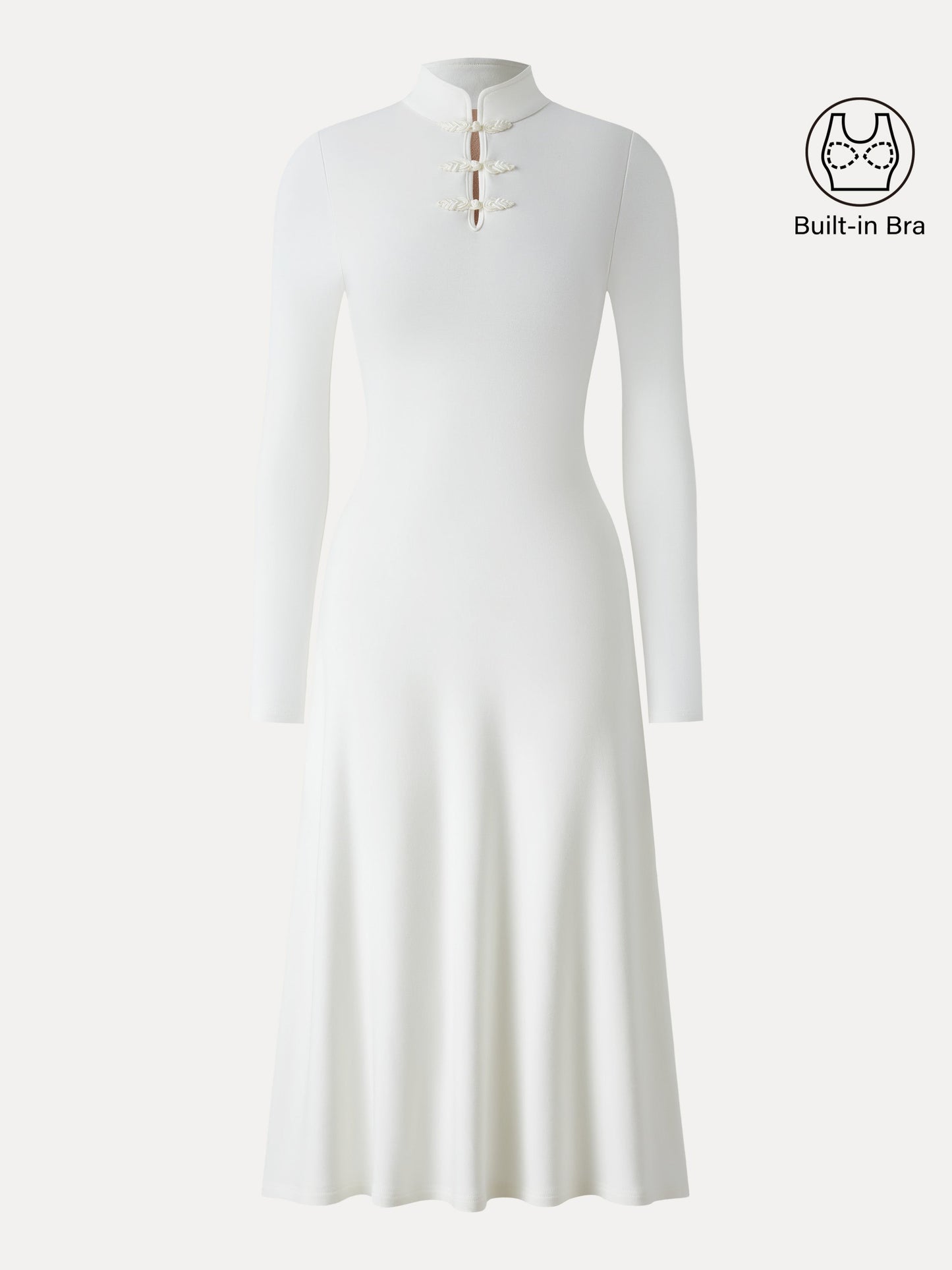 Mandarin Collar Frog Button Midi Bra Dress Limited Edition