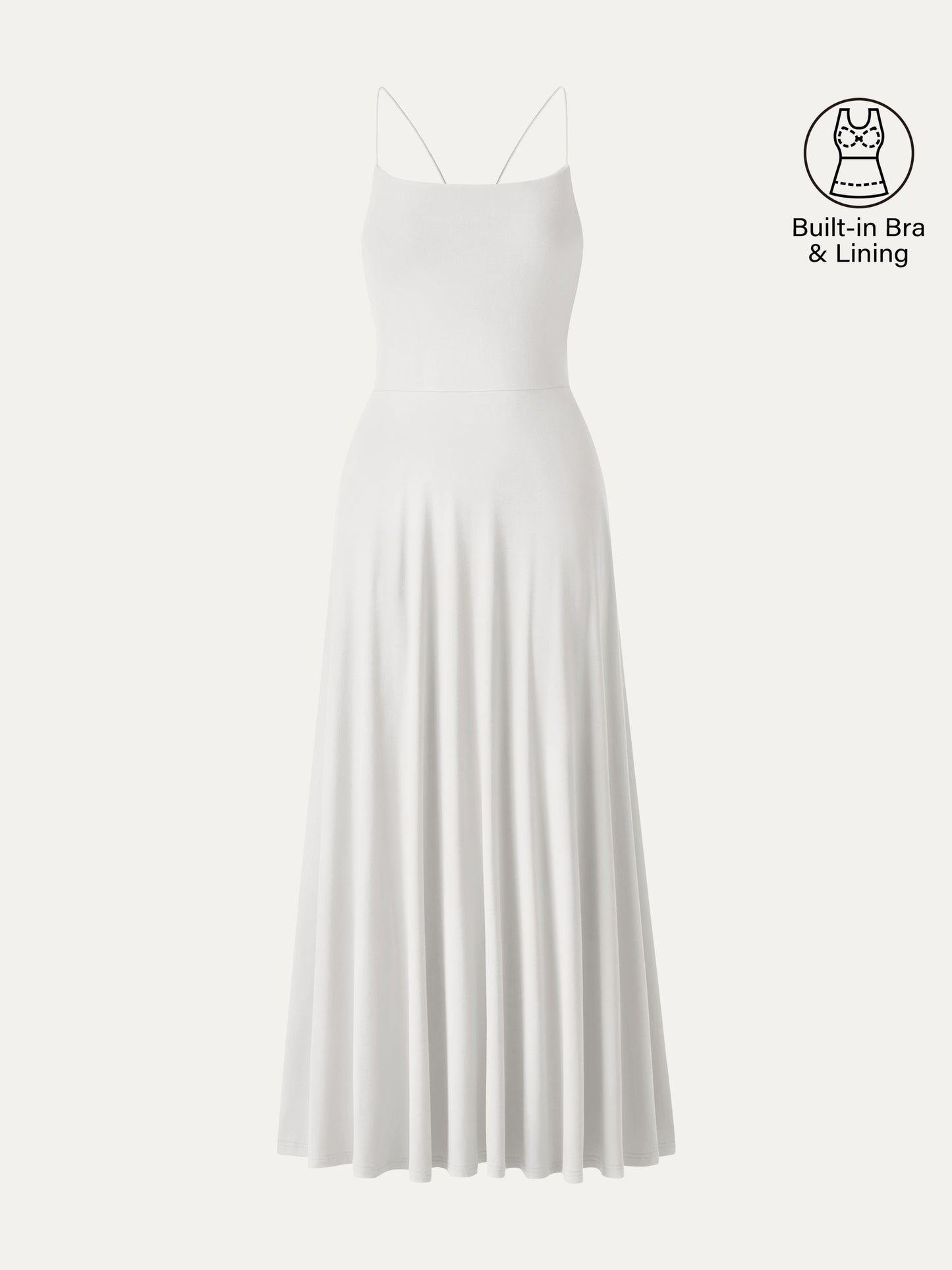 SkinKiss Classy Spaghetti Open Back Midi Bra Dress with Pockets